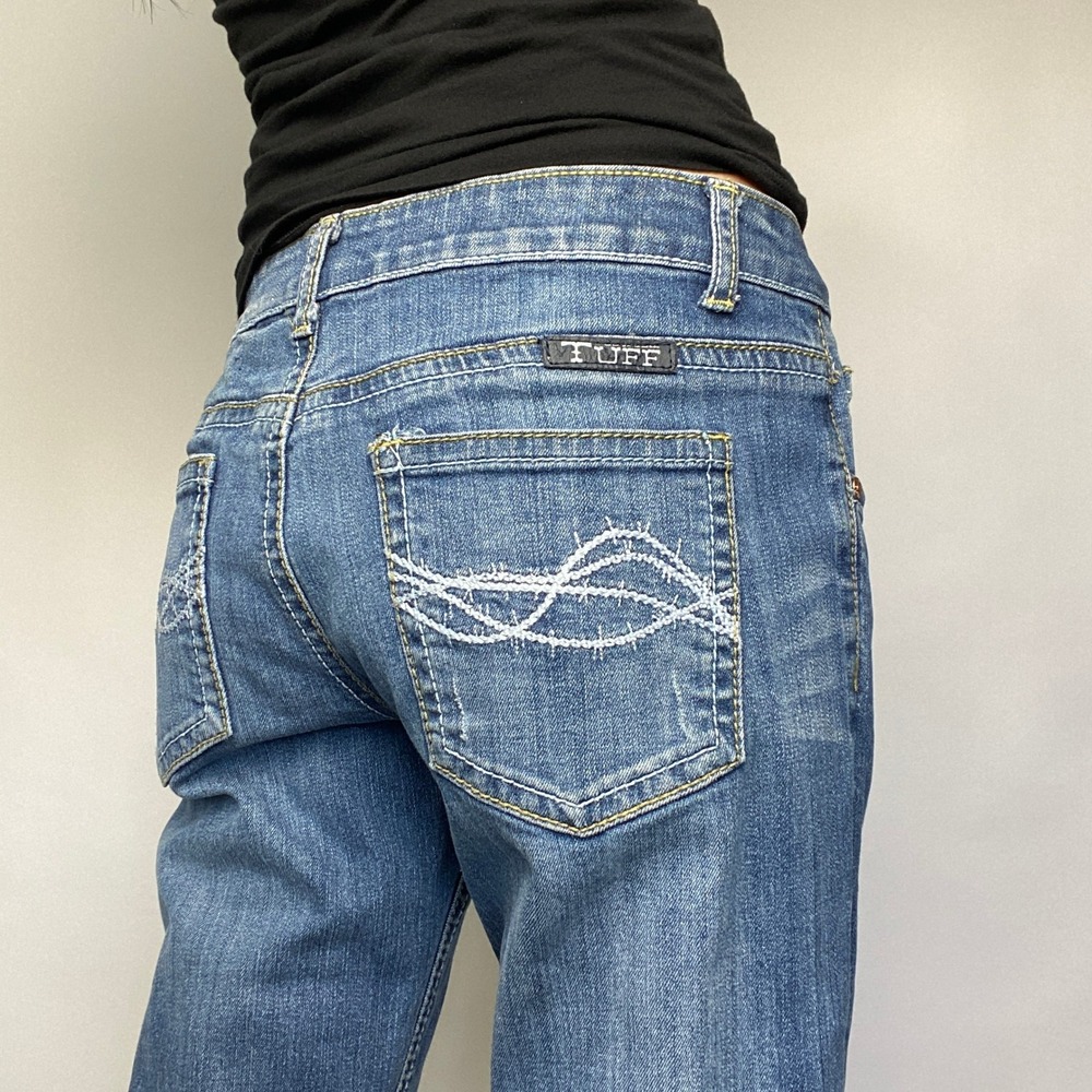 Cowgirl Tuff Dont Fence Me In Bootcut Jeans Barbwire Pocket Embroidery Flare 29W - Picture 5 of 10